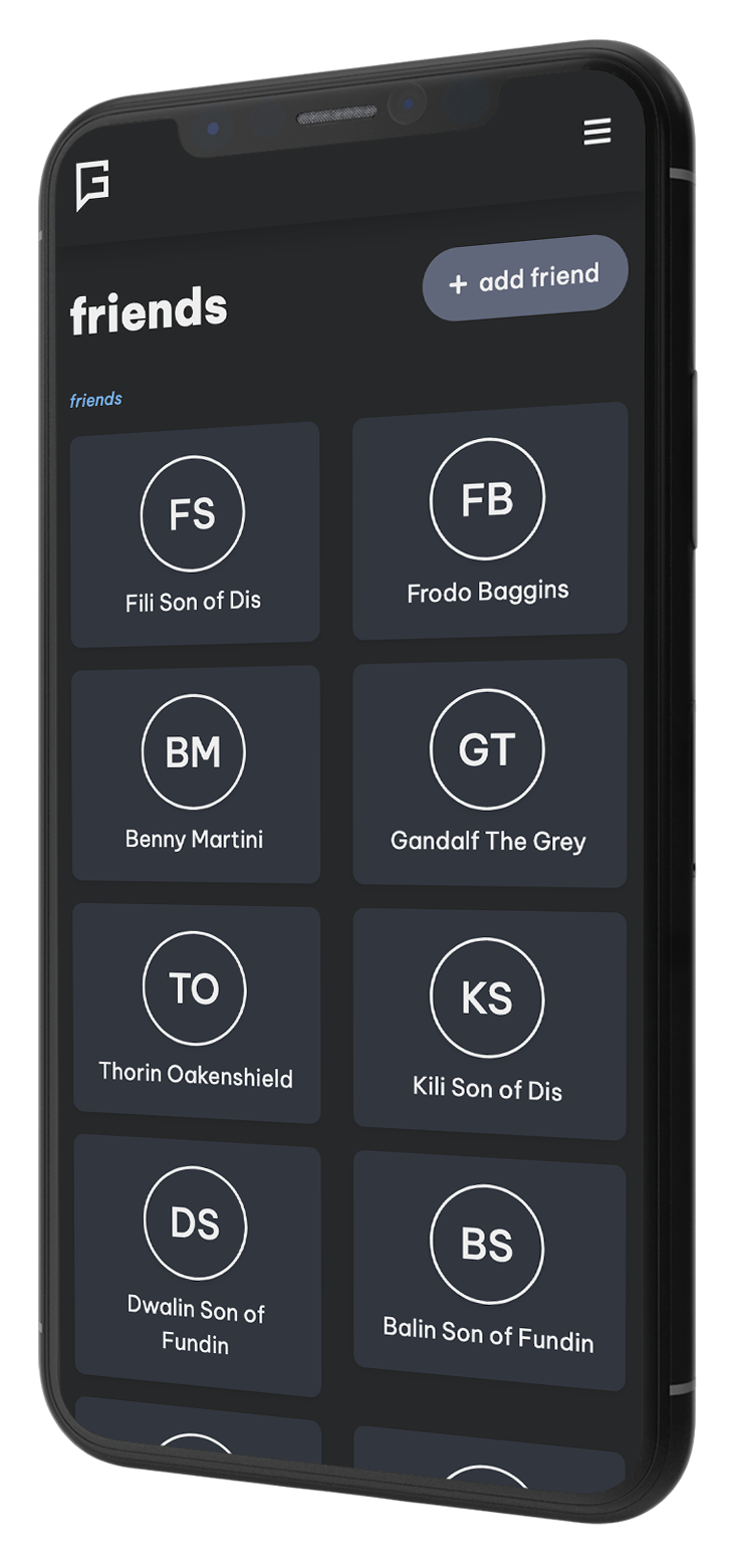mobile app screenshot of lists